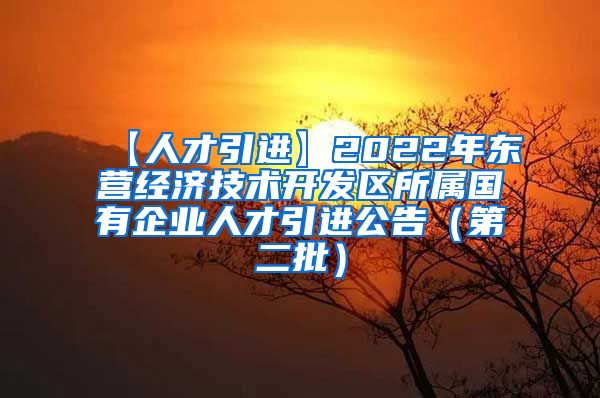 【人才引进】2022年东营经济技术开发区所属国有企业人才引进公告（第二批）