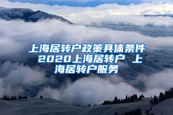 上海居转户政策具体条件 2020上海居转户 上海居转户服务
