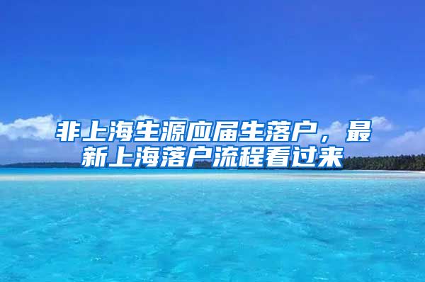 非上海生源应届生落户，最新上海落户流程看过来