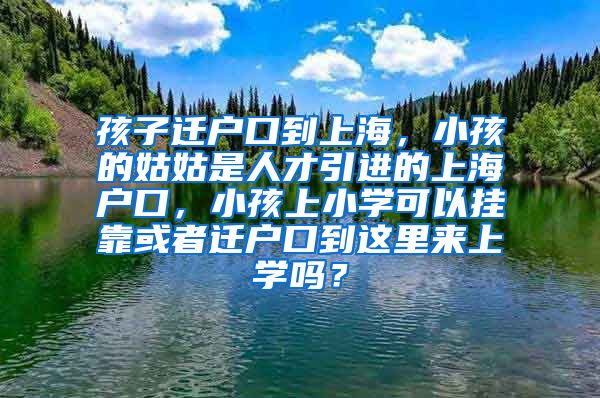 孩子迁户口到上海，小孩的姑姑是人才引进的上海户口，小孩上小学可以挂靠或者迁户口到这里来上学吗？