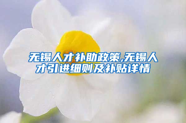 无锡人才补助政策,无锡人才引进细则及补贴详情