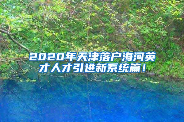 2020年天津落户海河英才人才引进新系统篇！