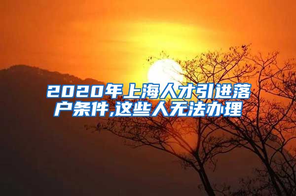 2020年上海人才引进落户条件,这些人无法办理