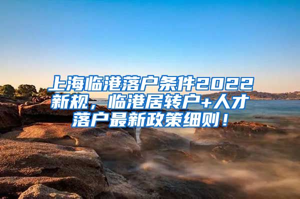 上海临港落户条件2022新规，临港居转户+人才落户最新政策细则！