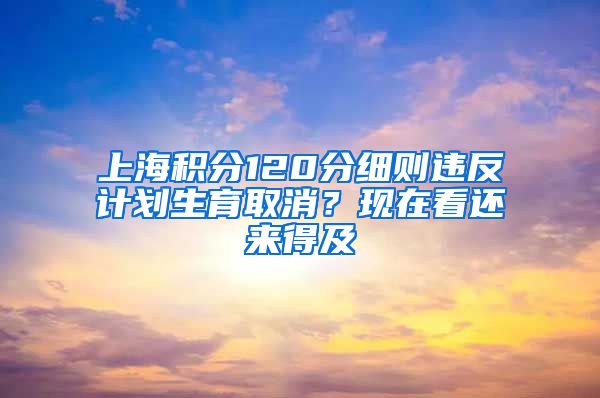 上海积分120分细则违反计划生育取消？现在看还来得及