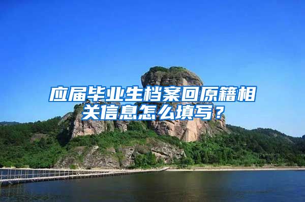 应届毕业生档案回原籍相关信息怎么填写？