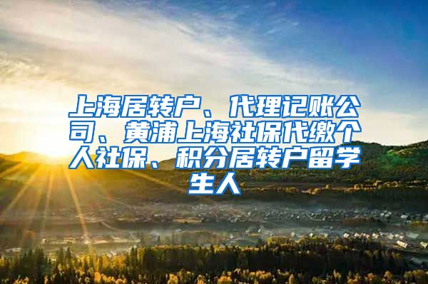 上海居转户、代理记账公司、黄浦上海社保代缴个人社保、积分居转户留学生人