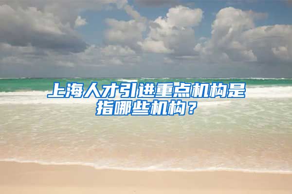 上海人才引进重点机构是指哪些机构？