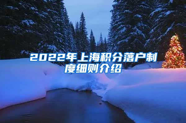 2022年上海积分落户制度细则介绍