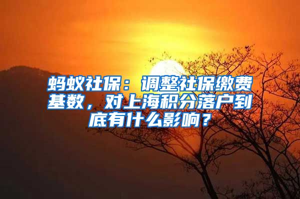 蚂蚁社保：调整社保缴费基数，对上海积分落户到底有什么影响？