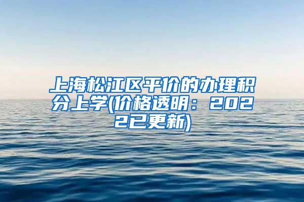 上海松江区平价的办理积分上学(价格透明：2022已更新)