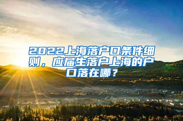 2022上海落户口条件细则，应届生落户上海的户口落在哪？