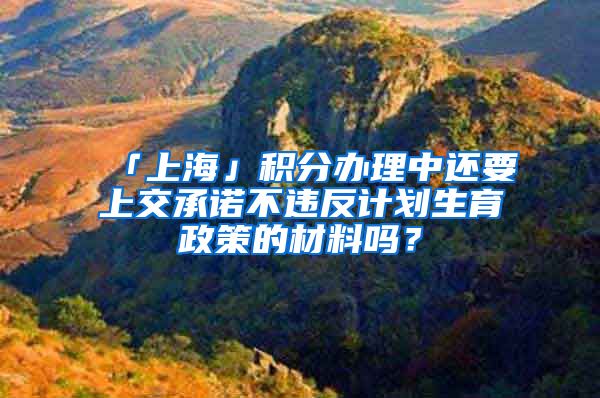 「上海」积分办理中还要上交承诺不违反计划生育政策的材料吗？