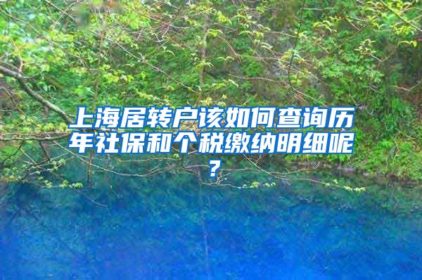 上海居转户该如何查询历年社保和个税缴纳明细呢？