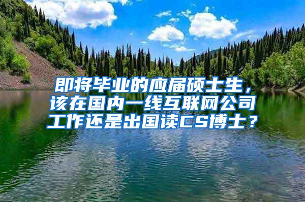 即将毕业的应届硕士生，该在国内一线互联网公司工作还是出国读CS博士？