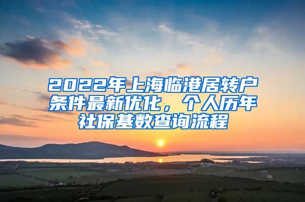 2022年上海临港居转户条件最新优化，个人历年社保基数查询流程