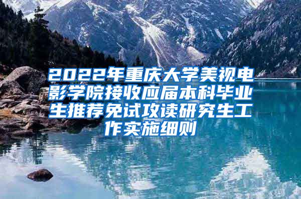 2022年重庆大学美视电影学院接收应届本科毕业生推荐免试攻读研究生工作实施细则