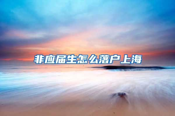 非应届生怎么落户上海