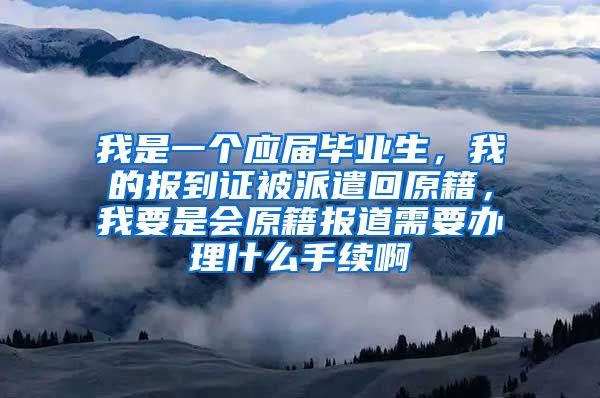 我是一个应届毕业生，我的报到证被派遣回原籍，我要是会原籍报道需要办理什么手续啊