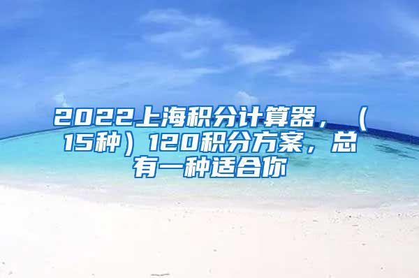 2022上海积分计算器，（15种）120积分方案，总有一种适合你