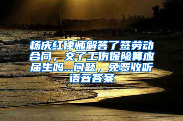 杨庆红律师解答了签劳动合同，交了工伤保险算应届生吗...问题，免费收听语音答案
