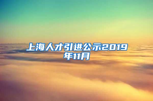 上海人才引进公示2019年11月