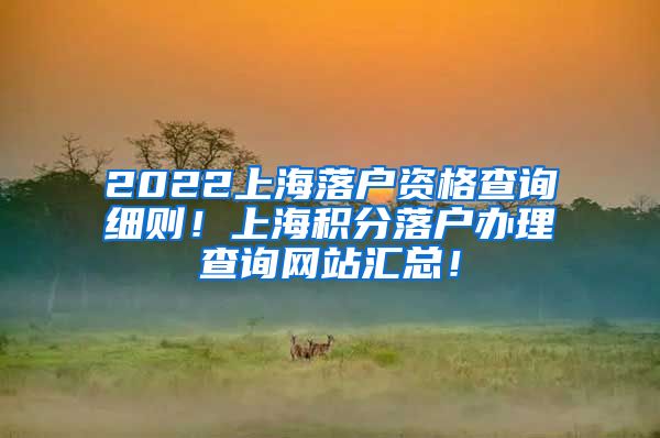 2022上海落户资格查询细则！上海积分落户办理查询网站汇总！