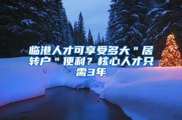 临港人才可享受多大＂居转户＂便利？核心人才只需3年