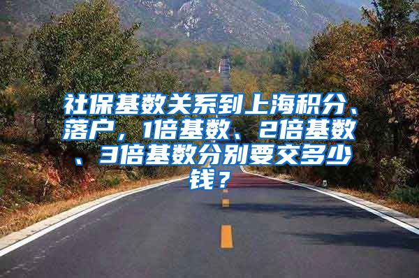 社保基数关系到上海积分、落户，1倍基数、2倍基数、3倍基数分别要交多少钱？