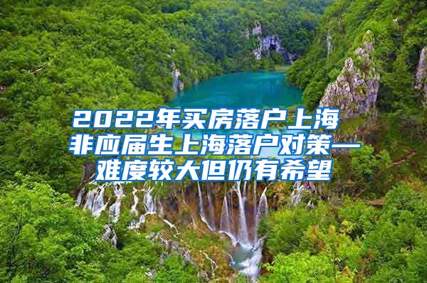 2022年买房落户上海 非应届生上海落户对策—难度较大但仍有希望