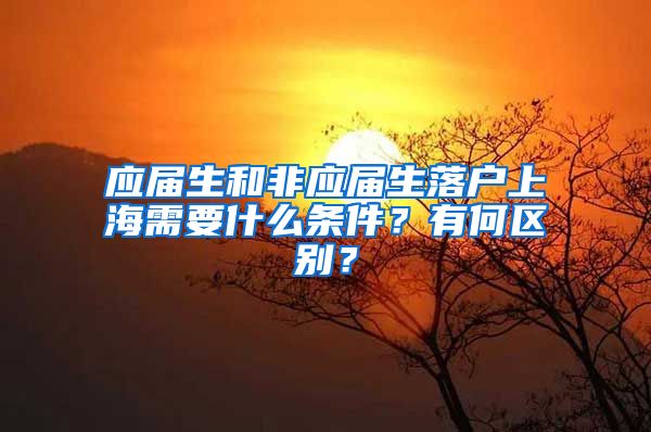 应届生和非应届生落户上海需要什么条件？有何区别？