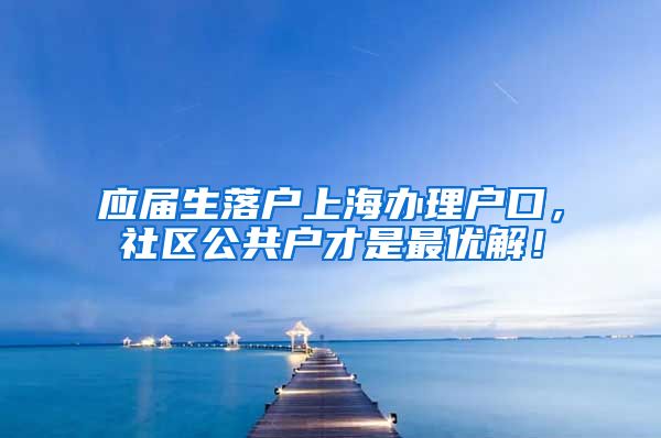 应届生落户上海办理户口，社区公共户才是最优解！