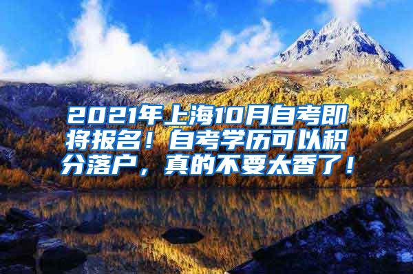 2021年上海10月自考即将报名！自考学历可以积分落户，真的不要太香了！