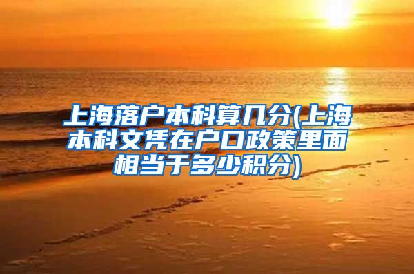 上海落户本科算几分(上海本科文凭在户口政策里面相当于多少积分)