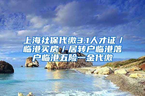 上海社保代缴3.1人才证／临港买房／居转户临港落户临港五险一金代缴