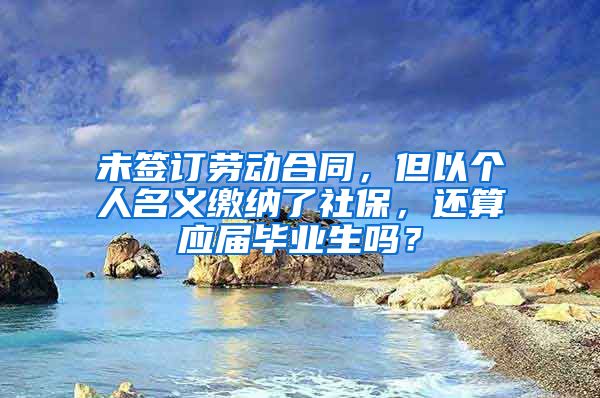 未签订劳动合同，但以个人名义缴纳了社保，还算应届毕业生吗？