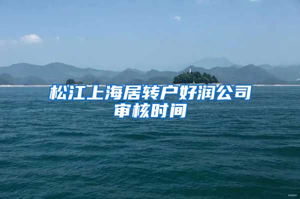 松江上海居转户好润公司审核时间