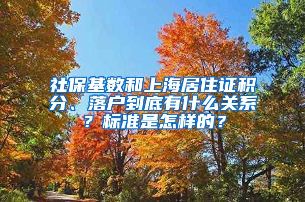 社保基数和上海居住证积分、落户到底有什么关系？标准是怎样的？