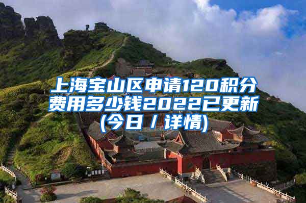 上海宝山区申请120积分费用多少钱2022已更新(今日／详情)