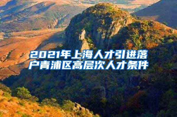 2021年上海人才引进落户青浦区高层次人才条件