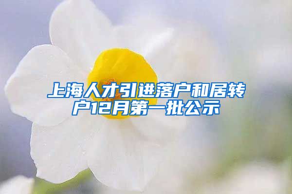 上海人才引进落户和居转户12月第一批公示