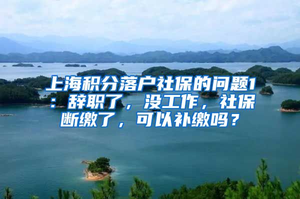 上海积分落户社保的问题1：辞职了，没工作，社保断缴了，可以补缴吗？