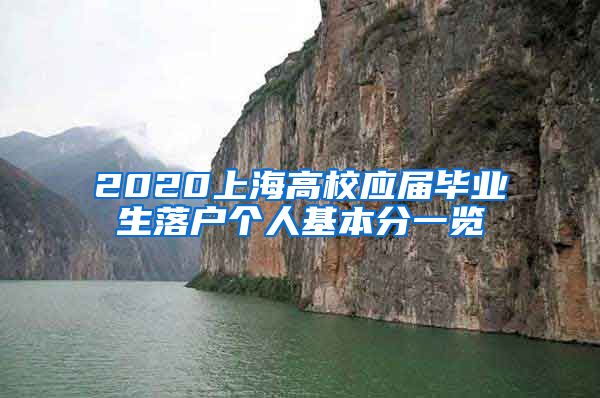 2020上海高校应届毕业生落户个人基本分一览