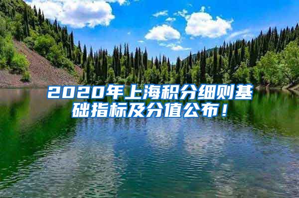 2020年上海积分细则基础指标及分值公布！