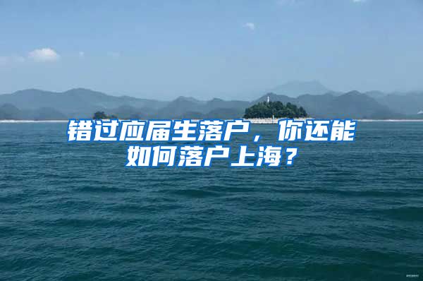 错过应届生落户，你还能如何落户上海？