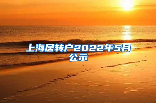 上海居转户2022年5月公示