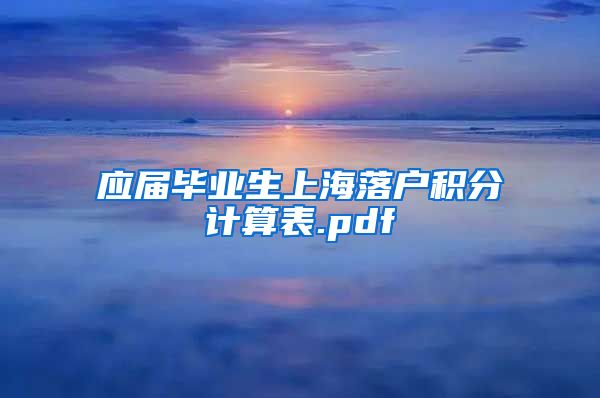 应届毕业生上海落户积分计算表.pdf