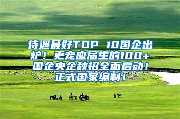 待遇最好TOP 10国企出炉！更宠应届生的100+国企央企秋招全面启动！正式国家编制！