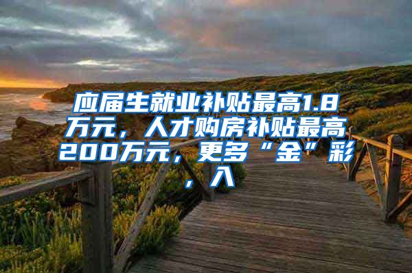 应届生就业补贴最高1.8万元，人才购房补贴最高200万元，更多“金”彩，入↓