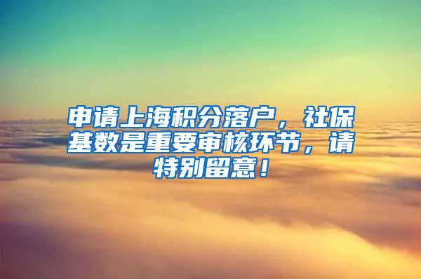 申请上海积分落户，社保基数是重要审核环节，请特别留意！